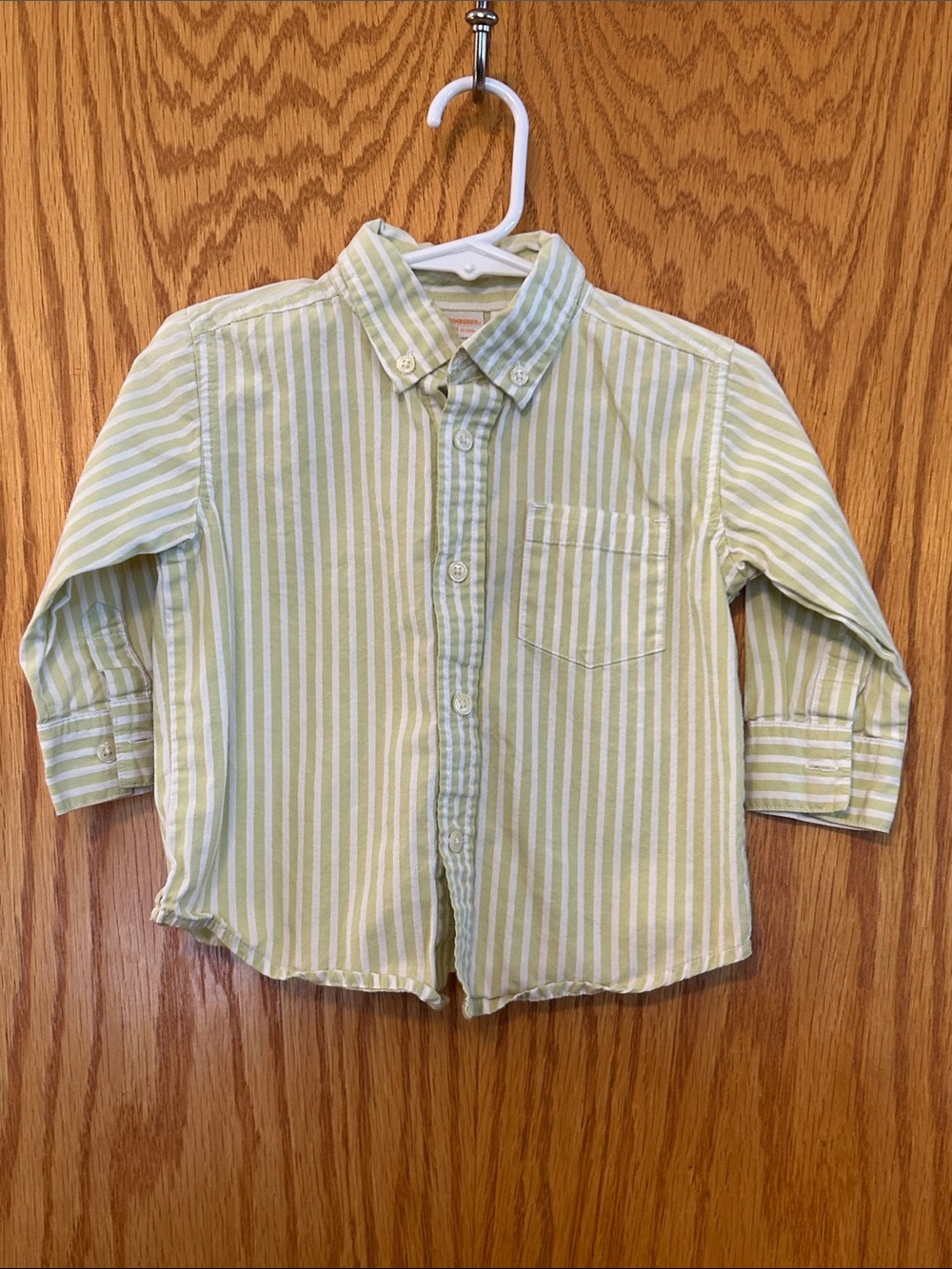Gymboree Light Green & White Striped Button-Down Shirt